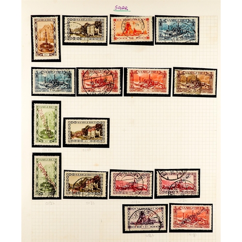 544 - GERMANY - SAAR 1920-1959 ATTRACTIVE COLLECTION in hingeless mounts on pages, mint & used, includes 1... 