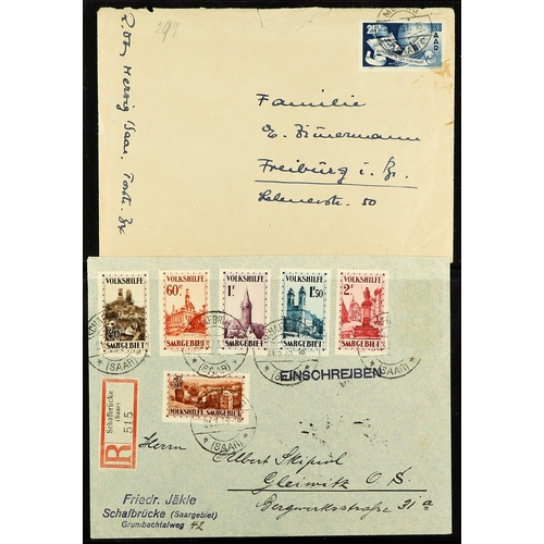 546 - GERMANY - SAAR 1920-53 COVERS a group of commercial and philatelic covers & cards incl. 1927 Welfare... 