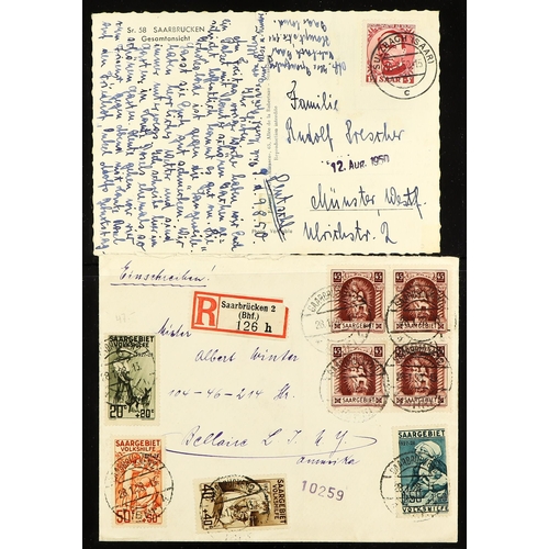 546 - GERMANY - SAAR 1920-53 COVERS a group of commercial and philatelic covers & cards incl. 1927 Welfare... 