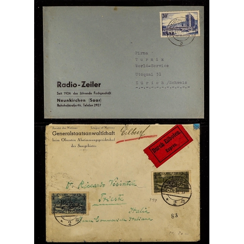 546 - GERMANY - SAAR 1920-53 COVERS a group of commercial and philatelic covers & cards incl. 1927 Welfare... 