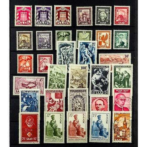 547 - GERMANY - SAAR 1947-59 MINT OR USED COLLECTION incl. 1948 definitive (Postage and Air) set, 1949 Hor... 