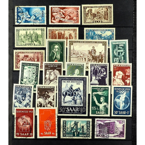 547 - GERMANY - SAAR 1947-59 MINT OR USED COLLECTION incl. 1948 definitive (Postage and Air) set, 1949 Hor... 