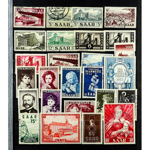 547 - GERMANY - SAAR 1947-59 MINT OR USED COLLECTION incl. 1948 definitive (Postage and Air) set, 1949 Hor... 