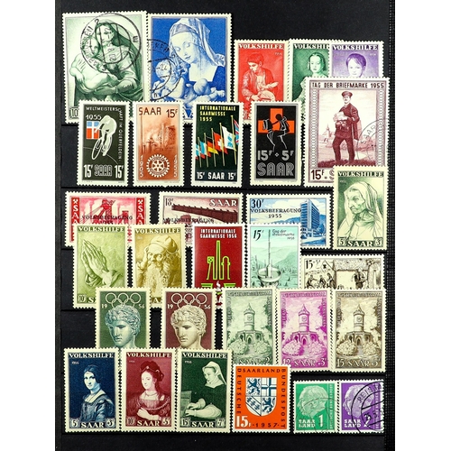 547 - GERMANY - SAAR 1947-59 MINT OR USED COLLECTION incl. 1948 definitive (Postage and Air) set, 1949 Hor... 