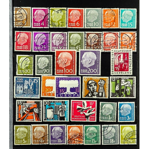 547 - GERMANY - SAAR 1947-59 MINT OR USED COLLECTION incl. 1948 definitive (Postage and Air) set, 1949 Hor... 