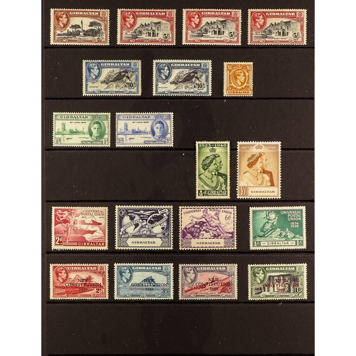 555 - GIBRALTAR 1937-51 COMPLETE MINT COLLECTION WITH EXTRAS a complete basic run from Coronation to the N... 