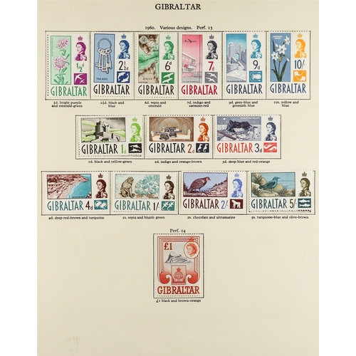 556 - GIBRALTAR 1953-66 FINE MINT COLLECTION incl. 1953-59 definitive set, 1960-62 definitive set, plus om... 