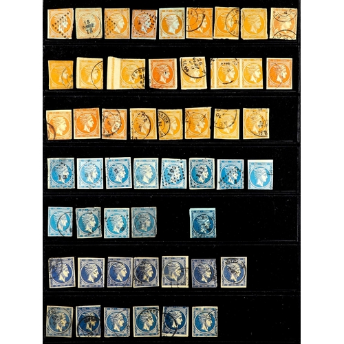 570 - GREECE 1861-1880 LARGE HERMES HEADS used ranges with 1L (x14), 2L, 5L (x24), 10L (x33), 20L blue (x2... 