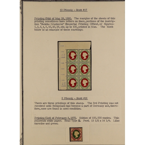 589 - HELIGOLAND 1875-90 SPECIALIZED MINT COLLECTION written up on pages, all stamps from various identifi... 