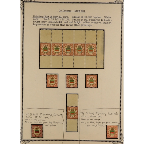 589 - HELIGOLAND 1875-90 SPECIALIZED MINT COLLECTION written up on pages, all stamps from various identifi... 