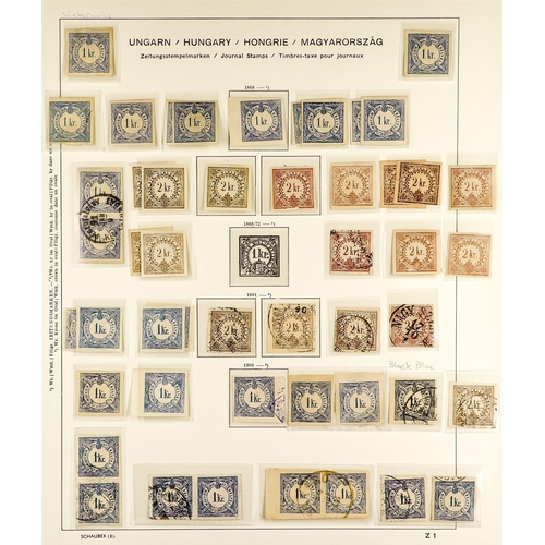 610 - HUNGARY IMPERIAL JOURNAL STAMPS 1868-1898 mint & used collection on a hingeless page, includes 1868 ... 