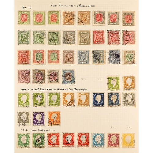 613 - ICELAND 1873-1937 COLLECTION of mainly used incl. 1873 perf. 12½ 3sk, 4sk & 16sk unused (spacefiller... 