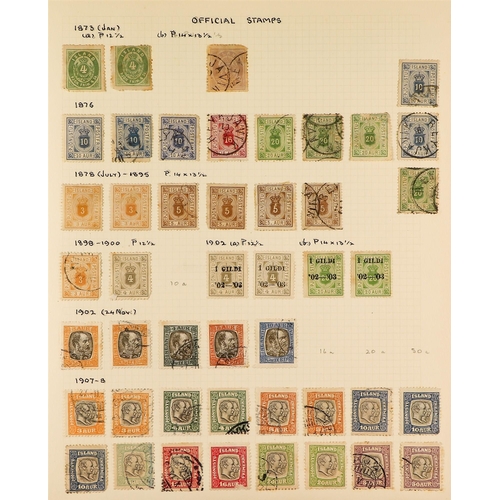 613 - ICELAND 1873-1937 COLLECTION of mainly used incl. 1873 perf. 12½ 3sk, 4sk & 16sk unused (spacefiller... 