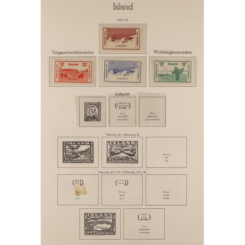 619 - ICELAND 1931-47 MINT COLLECTION with much never hinged. Incl. 1931 Air Zeppelin set, 1935 Jochumsson... 