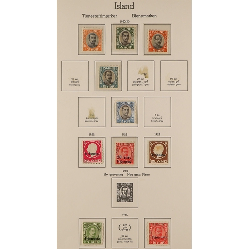 620 - ICELAND OFFICIAL STAMPS 1873-1936 mint collection incl. 1873 4s. perf 12½; 1876-94 (perf 14x13½) 3a ... 