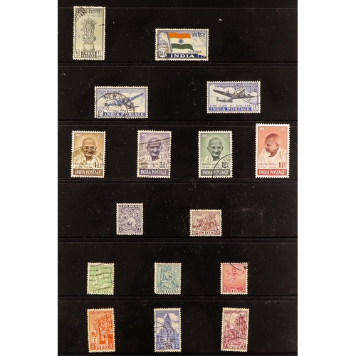 623 - INDIA 1937-49 COMPLETE USED from 1937-40 definitive set through to 1949 definitive set and UPU set, ... 