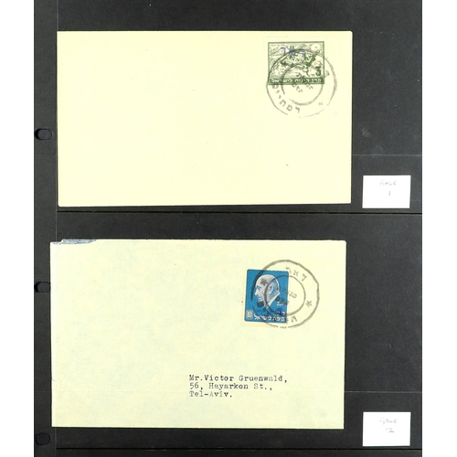 678 - ISRAEL INTERIM PERIOD 1948 INTERESTING COLLECTION on pages, includes covers (x19, mostly philatelic)... 