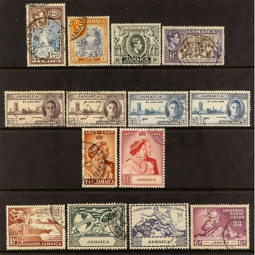 694 - JAMAICA 1900-49 USED COLLECTION incl. 1900-01 1d red, 1d slate-black and red watermark Crown to left... 