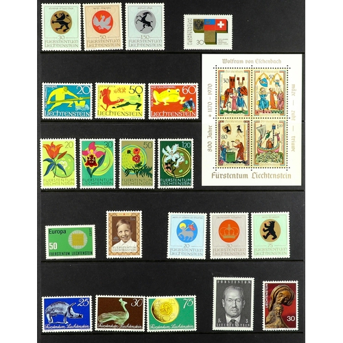 718 - LIECHTENSTEIN 1938-93 NEVER HINGED MINT COLLECTION incl. 1938 3f Death & Exhibition m/s, 1939 2f & 3... 