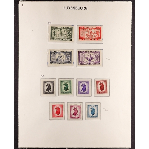 722 - LUXEMBOURG 1944-59 COLLECTION of mainly never hinged mint stamps incl. 1948-58 Charlotte definitive ... 