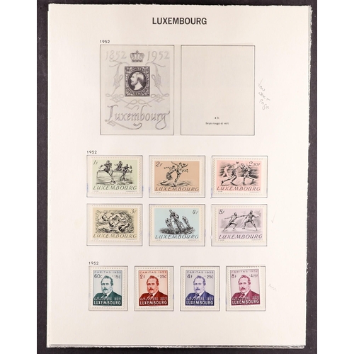 722 - LUXEMBOURG 1944-59 COLLECTION of mainly never hinged mint stamps incl. 1948-58 Charlotte definitive ... 