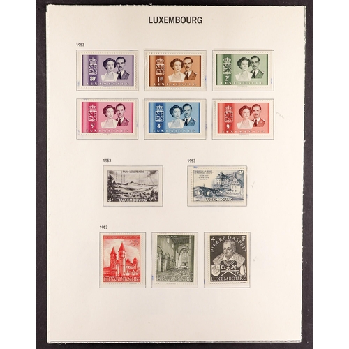 722 - LUXEMBOURG 1944-59 COLLECTION of mainly never hinged mint stamps incl. 1948-58 Charlotte definitive ... 