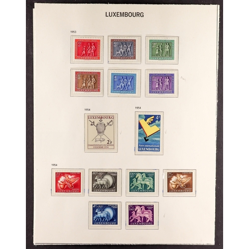 722 - LUXEMBOURG 1944-59 COLLECTION of mainly never hinged mint stamps incl. 1948-58 Charlotte definitive ... 