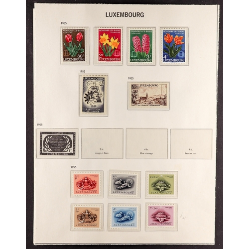 722 - LUXEMBOURG 1944-59 COLLECTION of mainly never hinged mint stamps incl. 1948-58 Charlotte definitive ... 