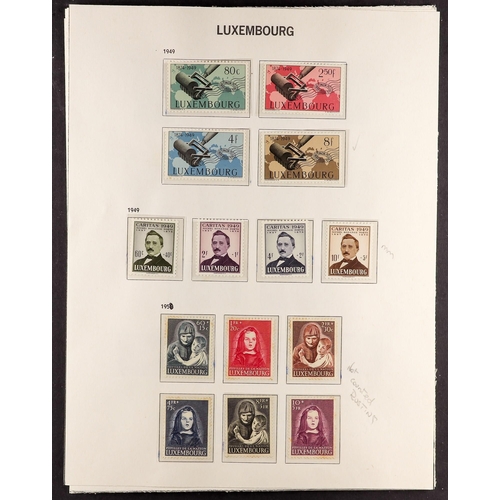 722 - LUXEMBOURG 1944-59 COLLECTION of mainly never hinged mint stamps incl. 1948-58 Charlotte definitive ... 