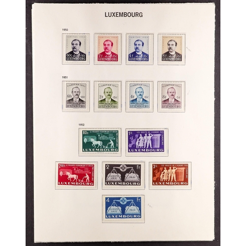 722 - LUXEMBOURG 1944-59 COLLECTION of mainly never hinged mint stamps incl. 1948-58 Charlotte definitive ... 