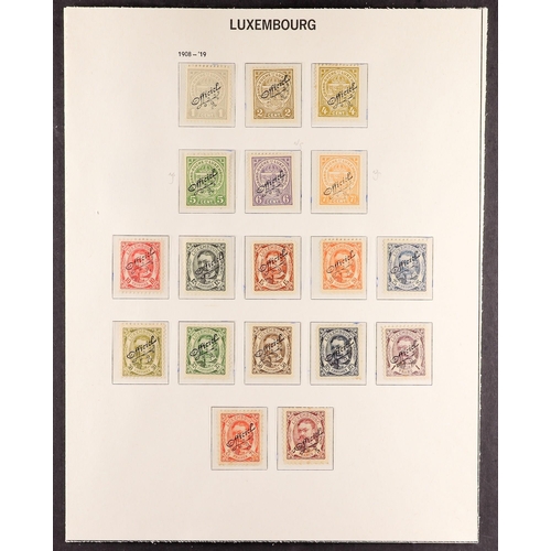 723 - LUXEMBOURG OFFICIAL STAMPS 1875-1935 collection of mint and a few used, with a highly complete run f... 