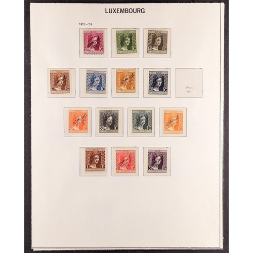 723 - LUXEMBOURG OFFICIAL STAMPS 1875-1935 collection of mint and a few used, with a highly complete run f... 