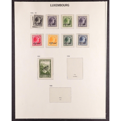 723 - LUXEMBOURG OFFICIAL STAMPS 1875-1935 collection of mint and a few used, with a highly complete run f... 