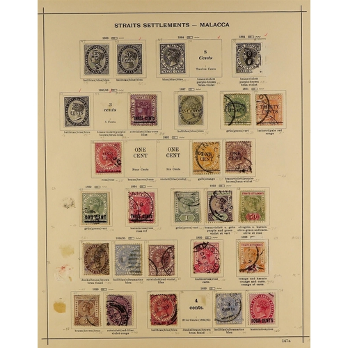 727 - MALAYA-STRAITS SETT. 1867-1944 COLLECTION on Yvert printed pages, incl. 1867 on India complete set, ... 