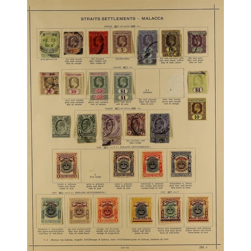 727 - MALAYA-STRAITS SETT. 1867-1944 COLLECTION on Yvert printed pages, incl. 1867 on India complete set, ... 