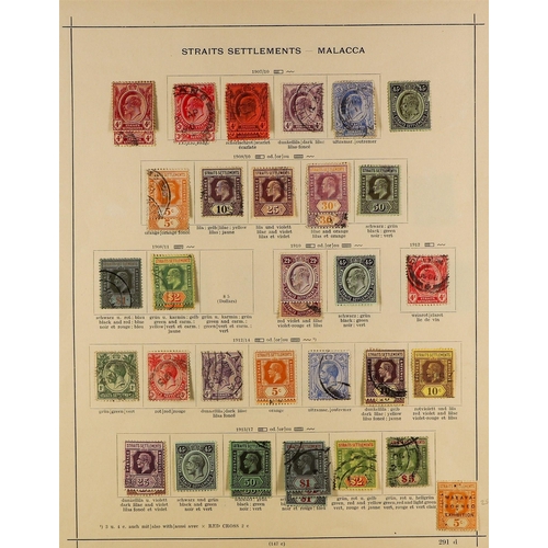 727 - MALAYA-STRAITS SETT. 1867-1944 COLLECTION on Yvert printed pages, incl. 1867 on India complete set, ... 