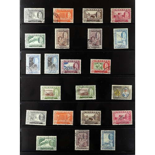 736 - MALAYA STATES KELANTAN 1937-68 used collection incl. 1937 Sultan set to $2, to the 1965 Floral set, ... 