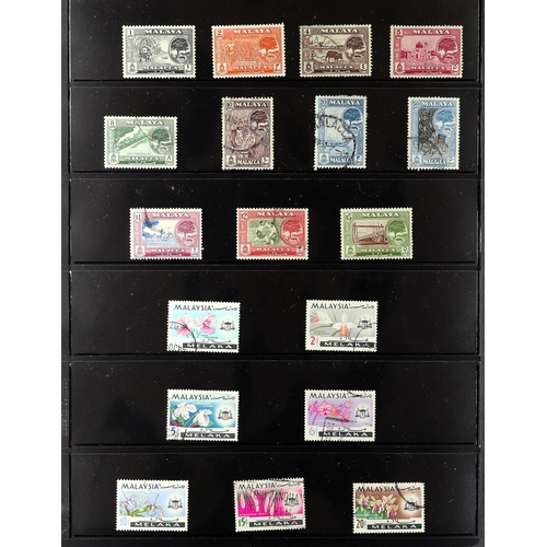 738 - MALAYA STATES MALACCA 1948-68 complete used collection from 1948 Wedding to the 1965 Floral set, SG ... 