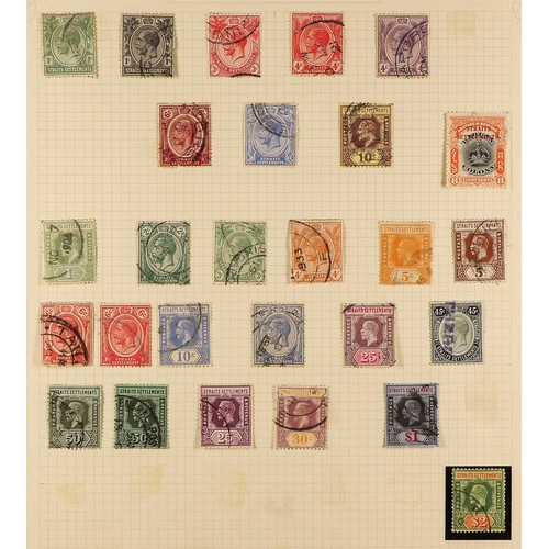 740 - MALAYA STATES MALAYA AND STATES 1860's TO 1970'S USED COLLECTION in an album, with Straits Settlemen... 