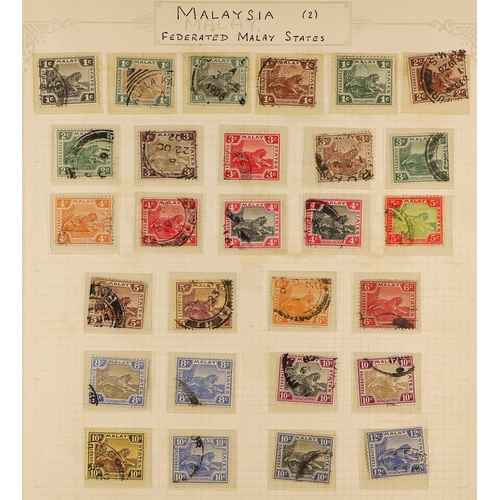 740 - MALAYA STATES MALAYA AND STATES 1860's TO 1970'S USED COLLECTION in an album, with Straits Settlemen... 