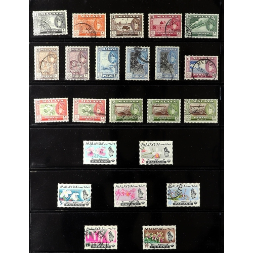 743 - MALAYA STATES PAHANG 1948-69 complete used collection, from 1948 Wedding to the 1965 Floral set plus... 