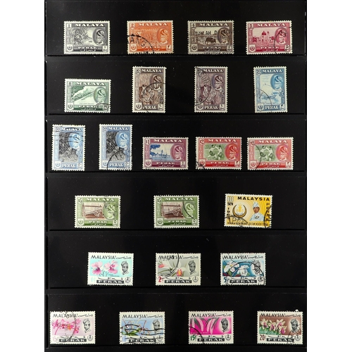 746 - MALAYA STATES PERAK 1938-68 used collection incl. 1938-41 set to $2, then complete to the 1965-68 Fl... 