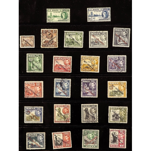 758 - MALTA 1937-65 COMPLETE USED COLLECTION incl. 1938-43 set, 1948-53 opts set, 1949 Wedding set, 1956-5... 