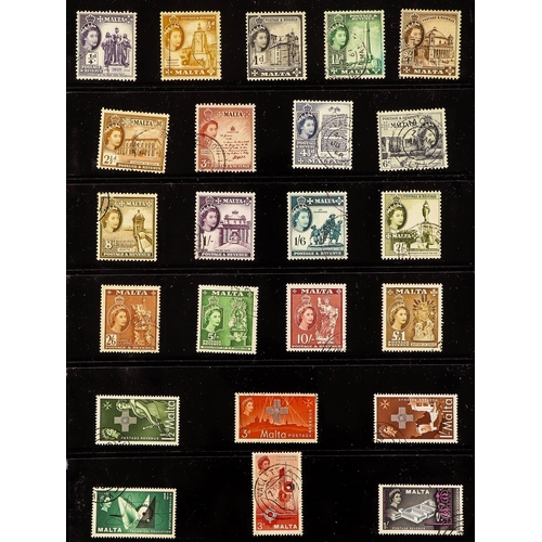 758 - MALTA 1937-65 COMPLETE USED COLLECTION incl. 1938-43 set, 1948-53 opts set, 1949 Wedding set, 1956-5... 