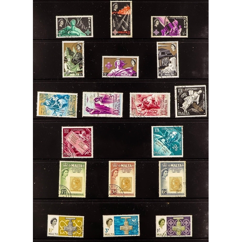 758 - MALTA 1937-65 COMPLETE USED COLLECTION incl. 1938-43 set, 1948-53 opts set, 1949 Wedding set, 1956-5... 