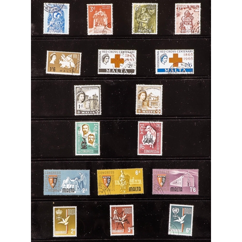 758 - MALTA 1937-65 COMPLETE USED COLLECTION incl. 1938-43 set, 1948-53 opts set, 1949 Wedding set, 1956-5... 