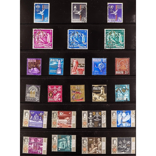 758 - MALTA 1937-65 COMPLETE USED COLLECTION incl. 1938-43 set, 1948-53 opts set, 1949 Wedding set, 1956-5... 