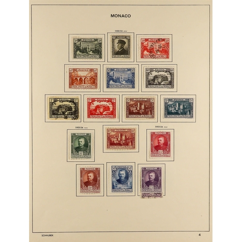 768 - MONACO 1885-1944 MINT AND USED COLLECTION collection on printed pages, incl. 1885 Charles 75c mint a... 