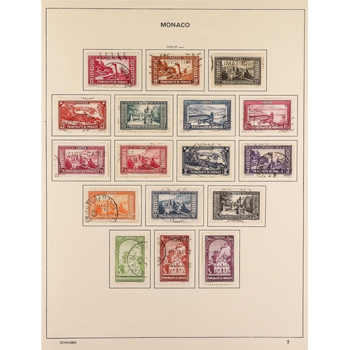 768 - MONACO 1885-1944 MINT AND USED COLLECTION collection on printed pages, incl. 1885 Charles 75c mint a... 