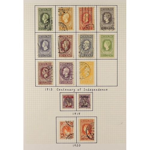 798 - NETHERLANDS 1906-46 MAINLY USED COLLECTION incl. 1906 Postage Due 3c and 50c surcharges, 1907 de Ruy... 